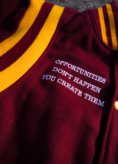 90’s Burgundy Varsity Jacket