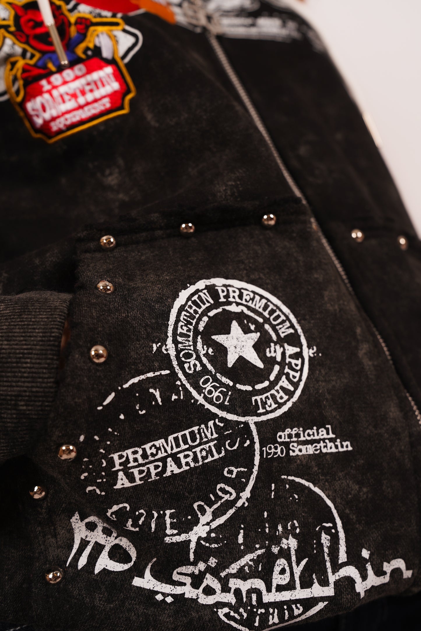 90’s black vintage wash Hoodie