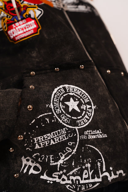 90’s black vintage wash Hoodie