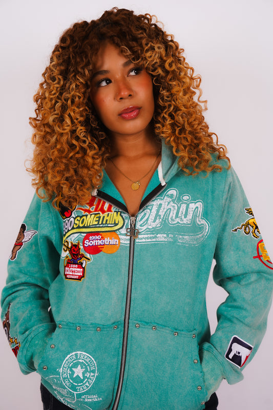 90’s teal vintage hoodie