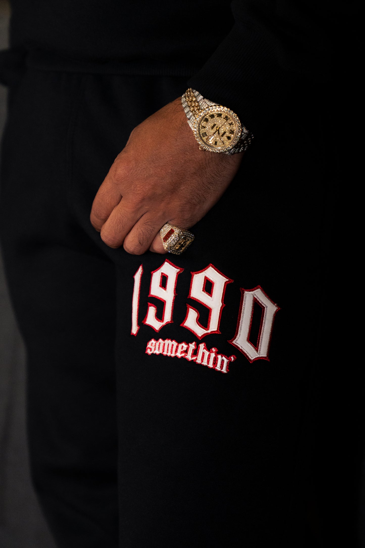 90’s black sweat suit