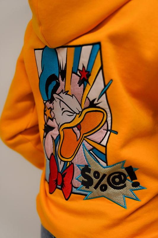 90’s Mustard Yellow Donald Duck Hoodie
