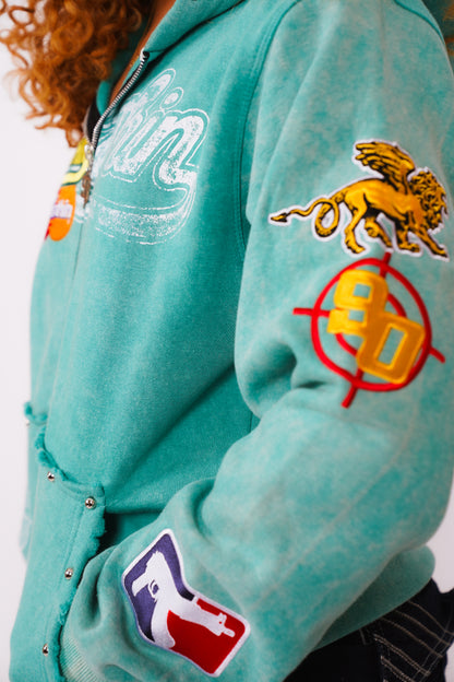 90’s teal vintage hoodie