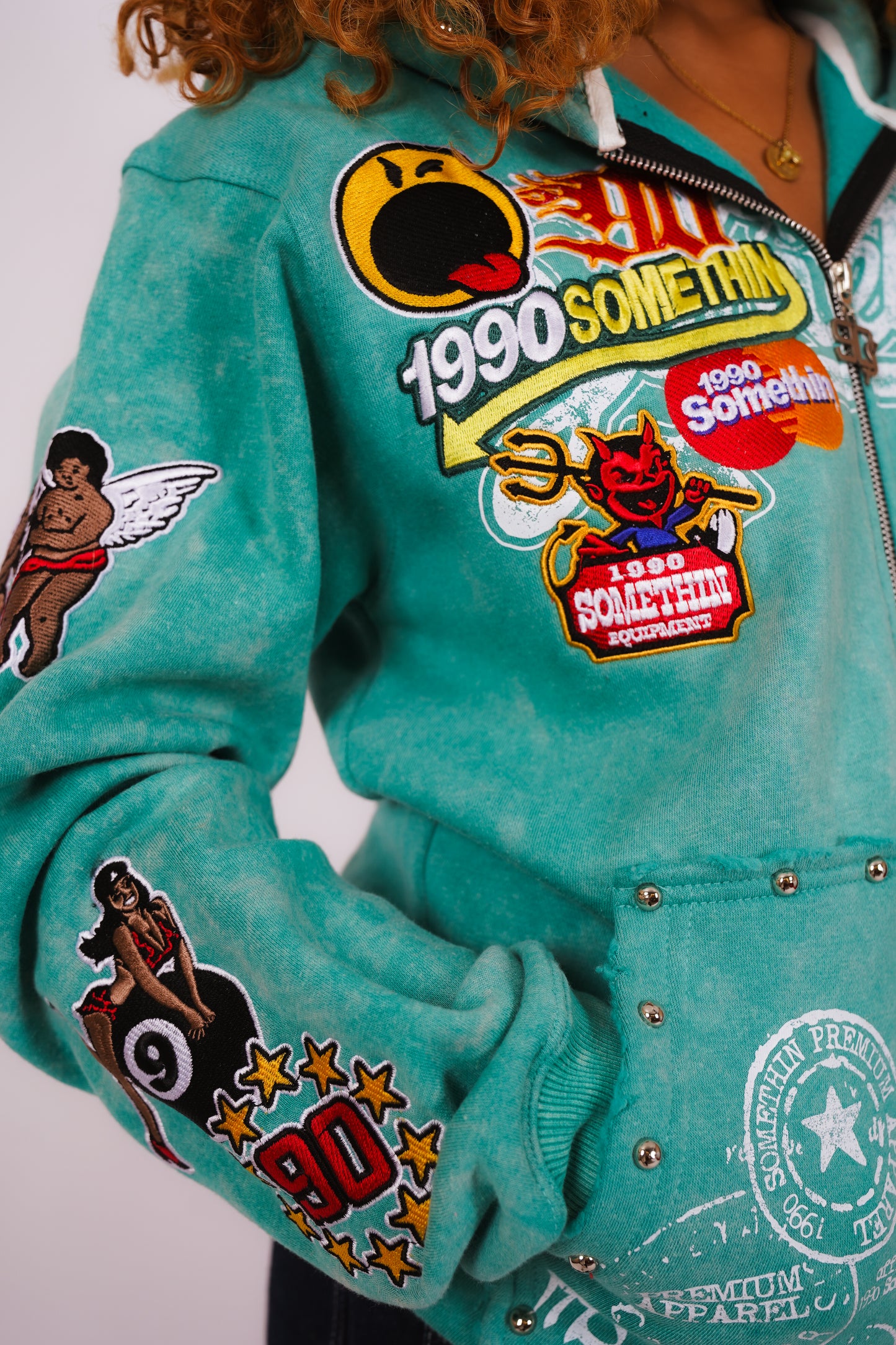 90’s teal vintage hoodie