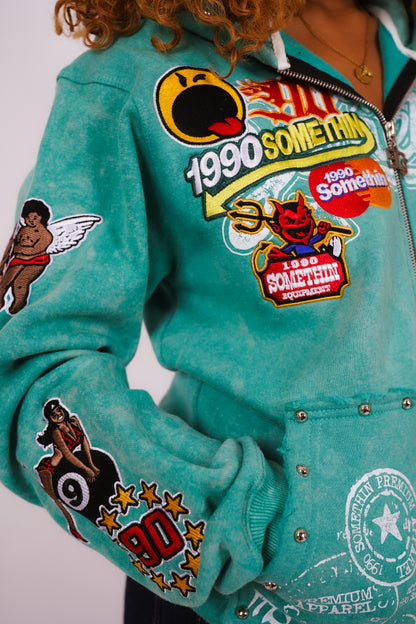 90’s teal vintage hoodie