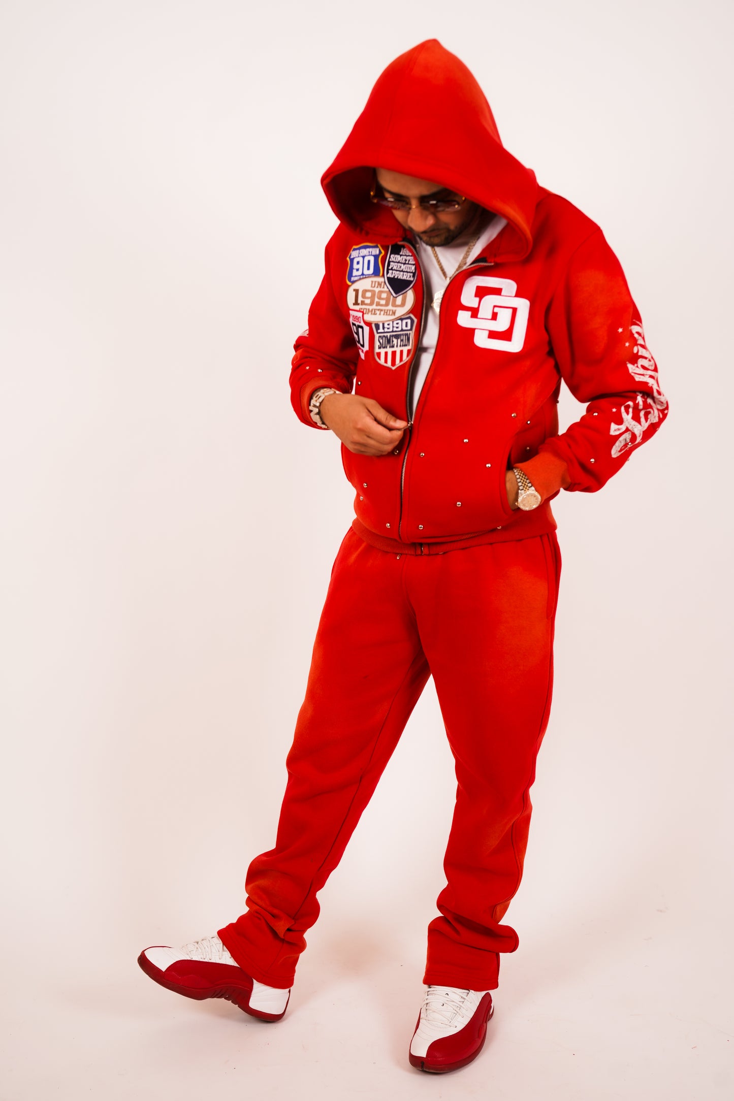 90’s Red Patch Sweatsuit