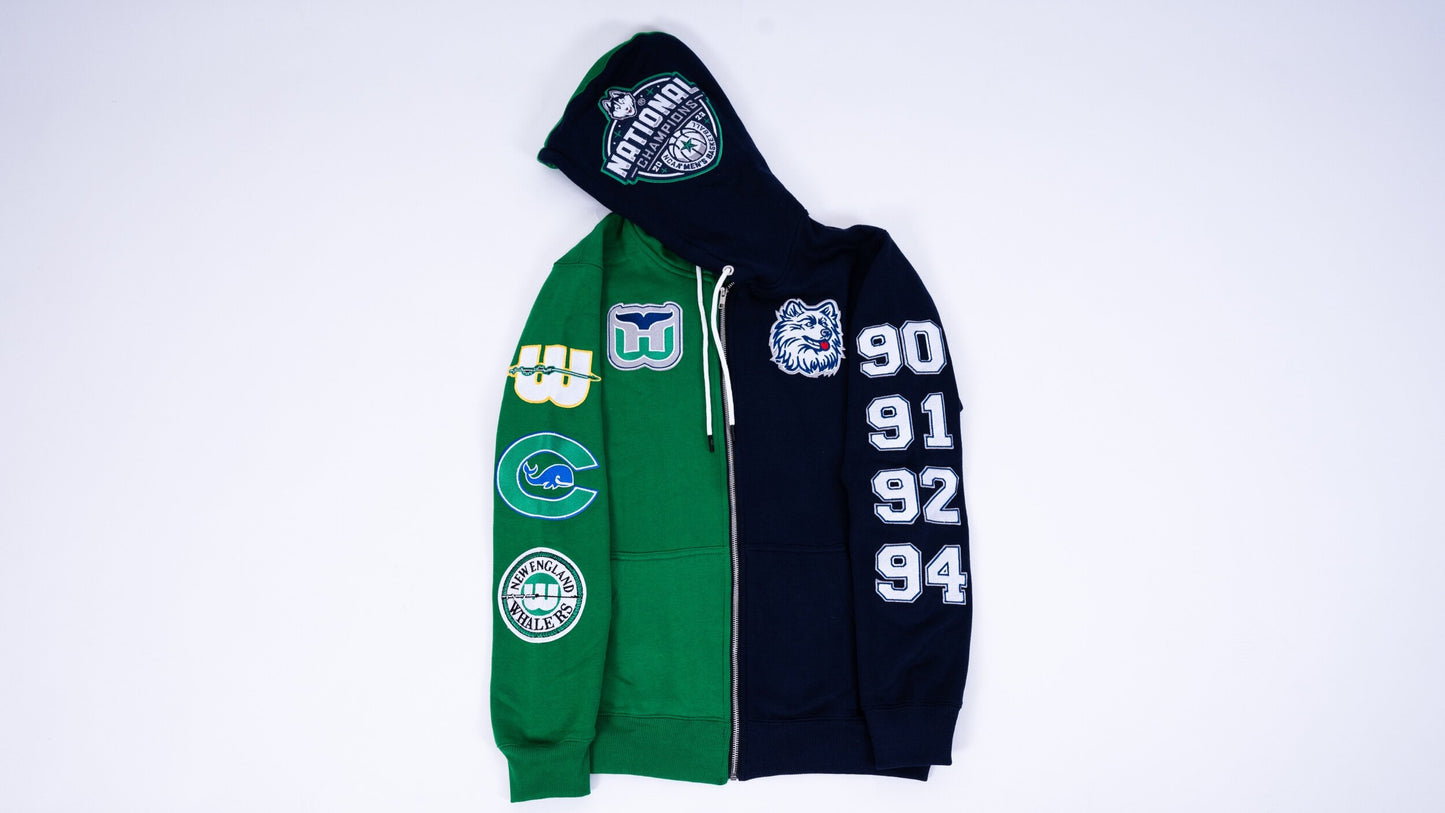 90’s Whalers/Huskies Zip Up Hoodie